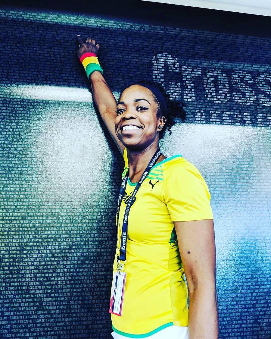 Coach Keysha at the gym wall
